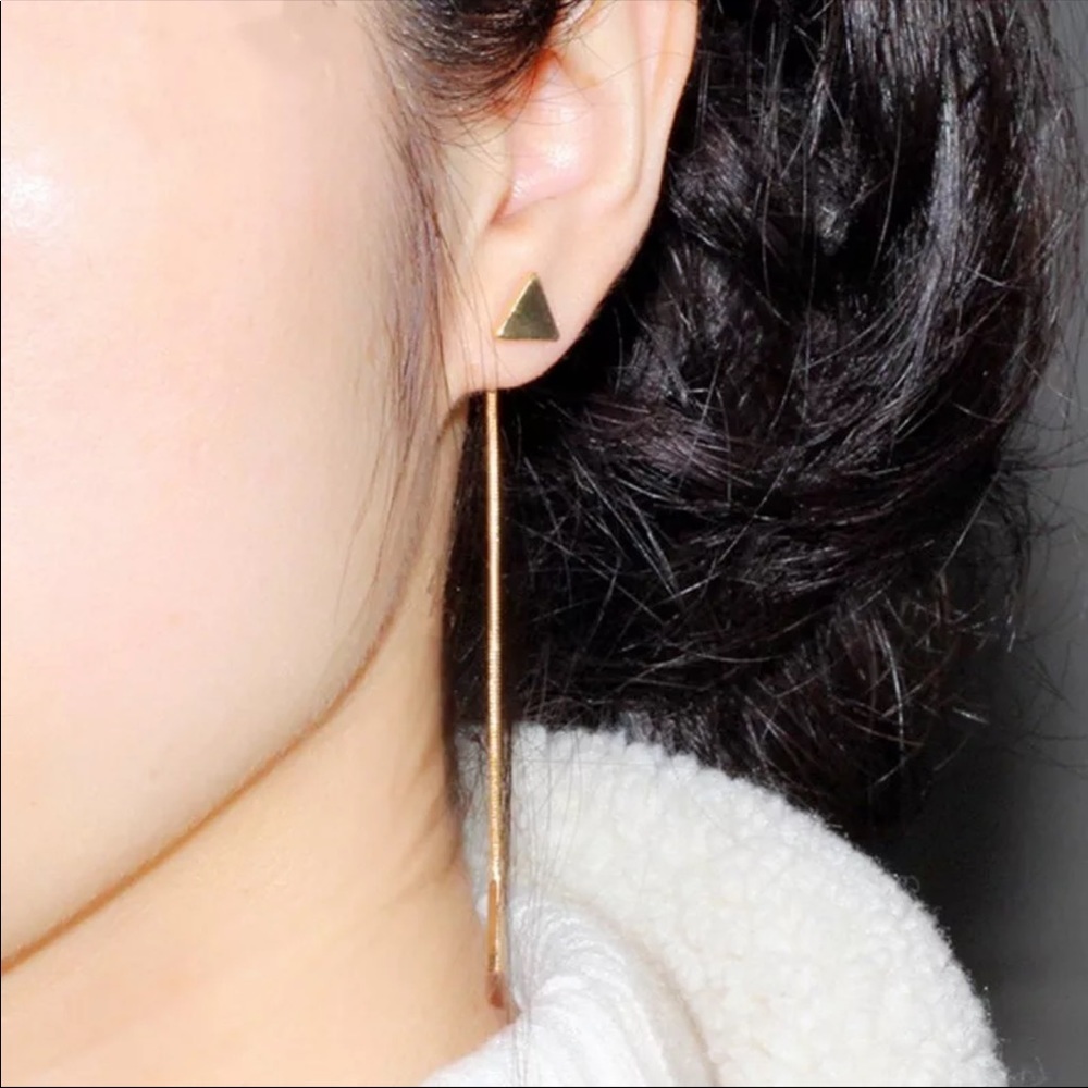 New Silver/Gold Long Chain Tassel Earrings - Picture 3 of 5